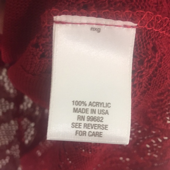 Dress-barn Red Long Sleeve Lace Detail Tunic Sweater - Picture 7 of 11